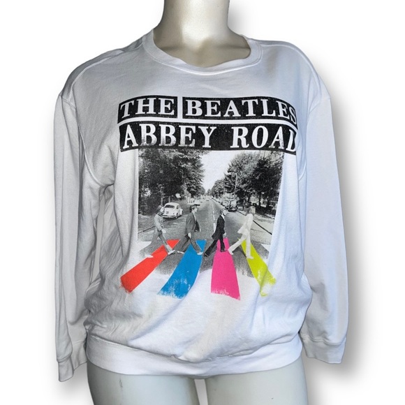 LOVE TRIBE The Beatles Abbey Road Neon Graphic Print Pullover Sweatshirt Top 2x - Picture 1 of 5